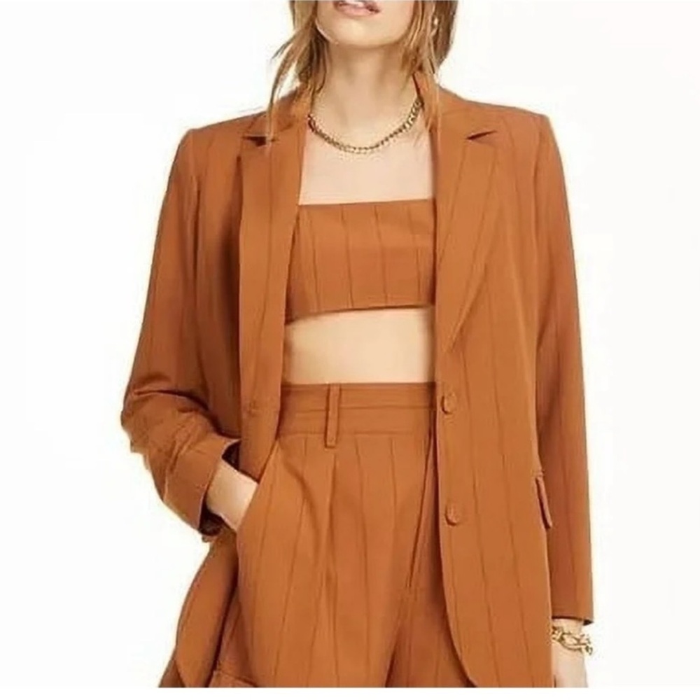 Danielle Bernstein blazer + crop top duo